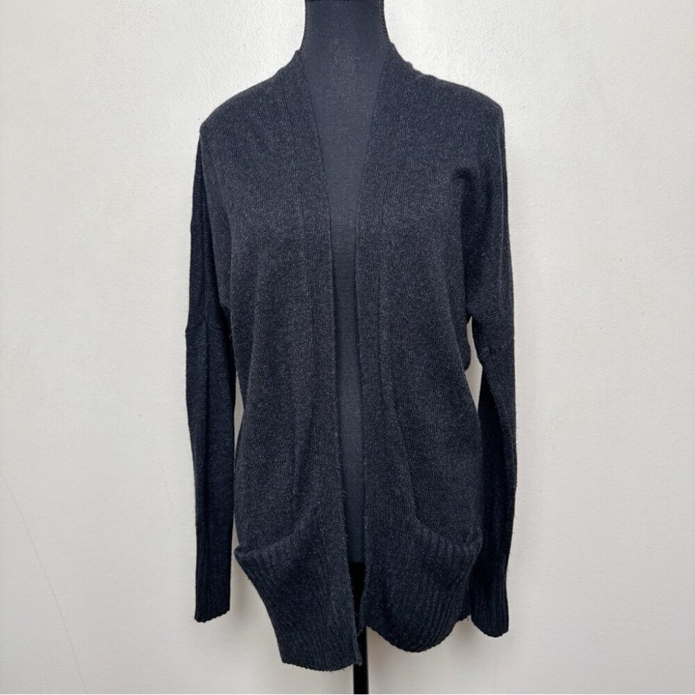 Aritzia Womens Xsmall Talula Cashmere Open Front Black Cardigan